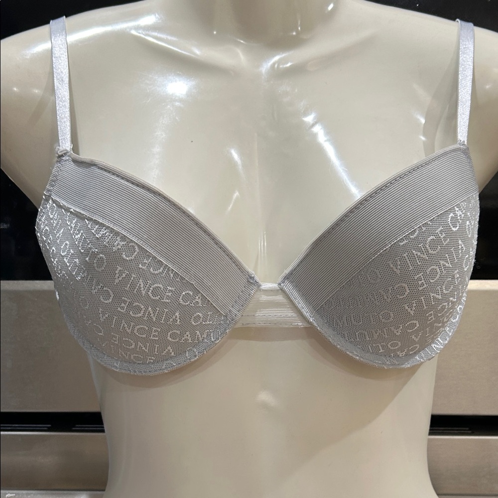 Vince Camuto Light Gray Bra with underwire and padded cups.